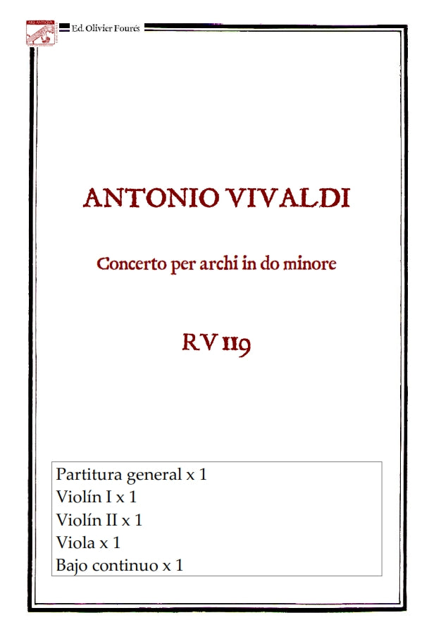 RV 119 Concerto per archi in do minore