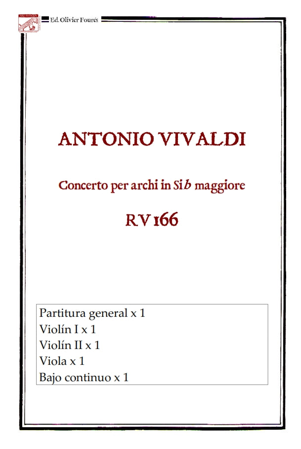 RV 166 Concerto per archi in Sib maggiore
