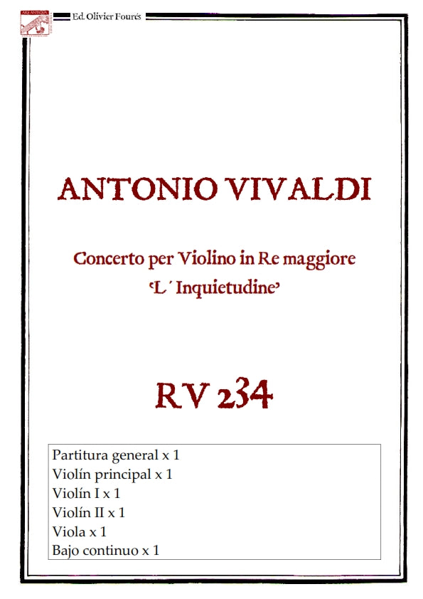 RV 234 Concerto per Violino in Re maggiore - L´INQUIETUDINE-