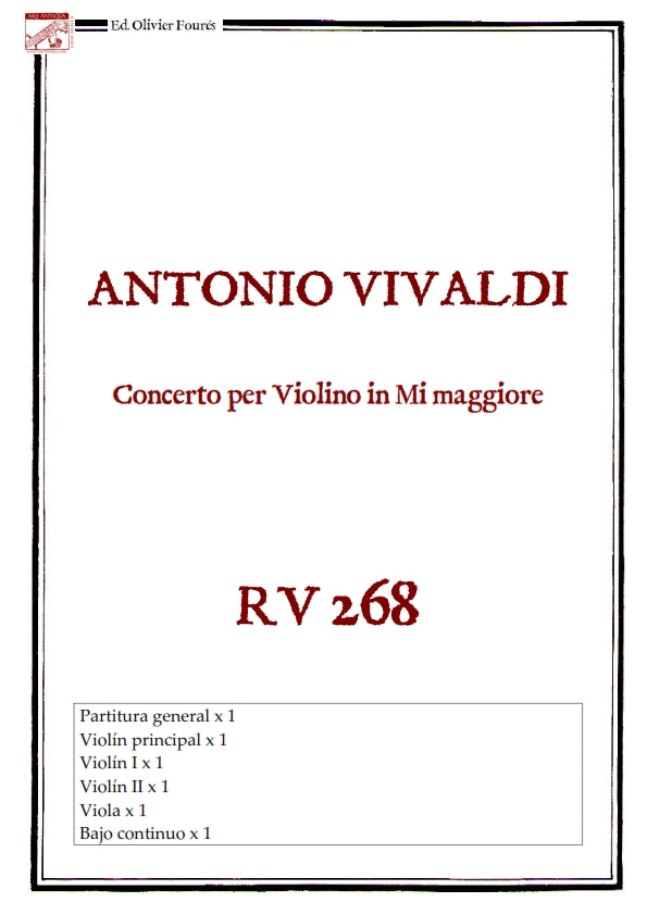 RV 268 Concerto per Violino in Mi maggiore