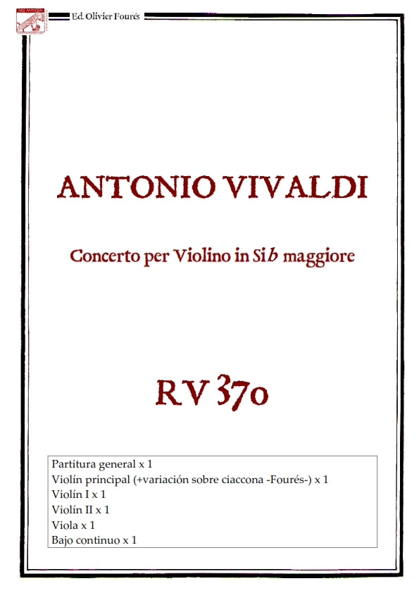 RV 370 Concerto per Violino in SI-b maggiore
