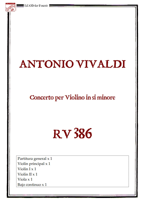 RV 386 Concerto per Violino in si minore