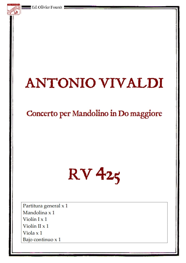 RV 425 Concerto per Mandolino in Do maggiore