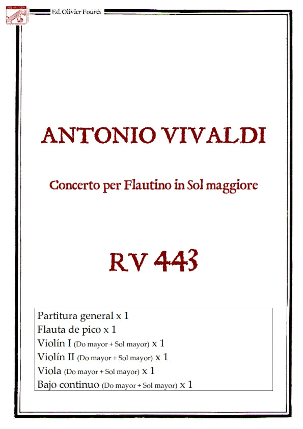 RV 443 Concerto per Flautino in Do maggiore
