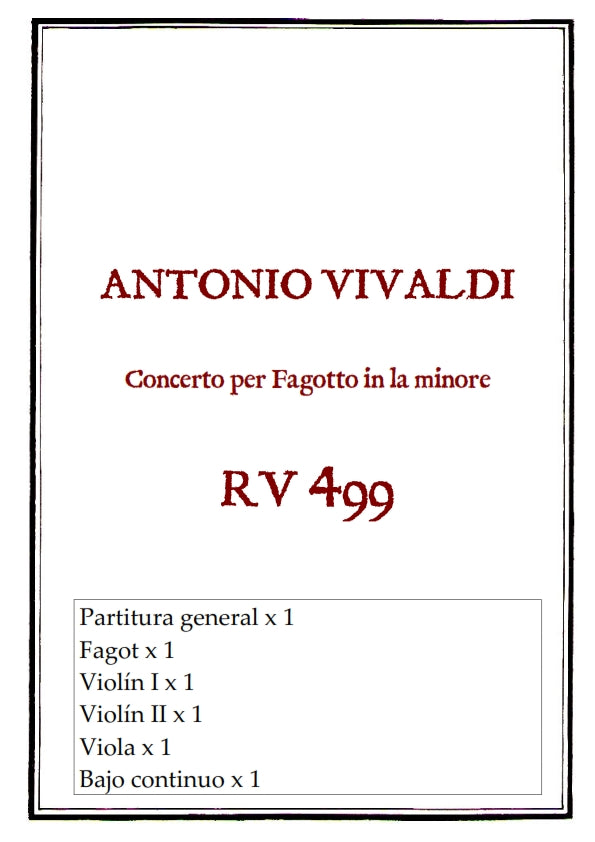 RV 499 Concerto per Fagotto in la minore
