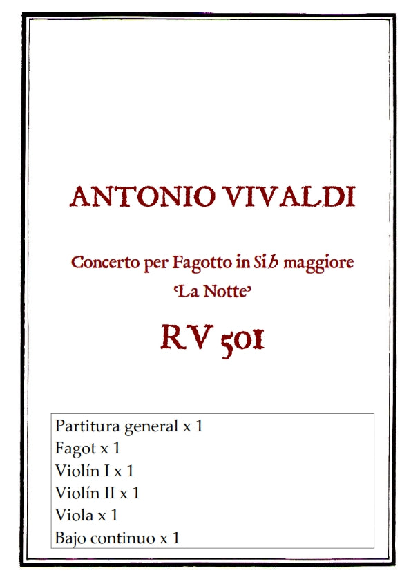 RV 501 Concerto per Fagotto in Si-b maggiore "LA NOTTE"