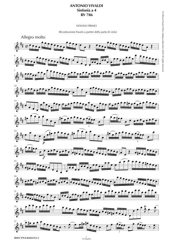 RV 786 Sinfonia in Re maggiore