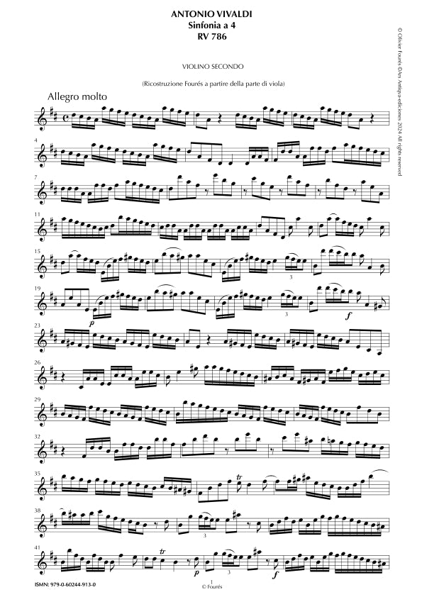 RV 786 Sinfonia in Re maggiore