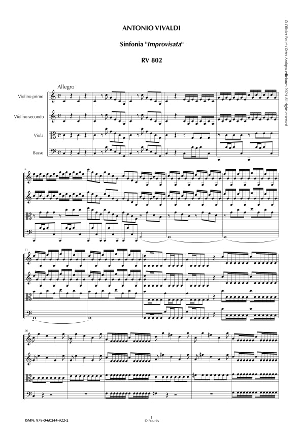 RV 802 Sinfonia -IMPROVISATA- in Do maggiore