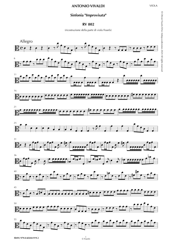 RV 802 Sinfonia -IMPROVISATA- in Do maggiore