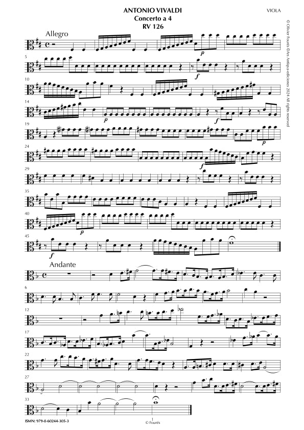 RV 126 Concerto per archi in Re maggiore