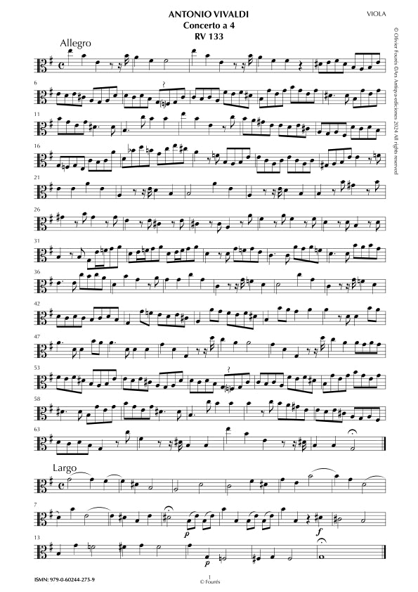 RV 133 Concerto per archi in mi minore