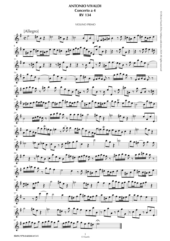 RV 134 Concerto per archi in mi minore