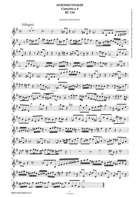 RV 134 Concerto per archi in mi minore