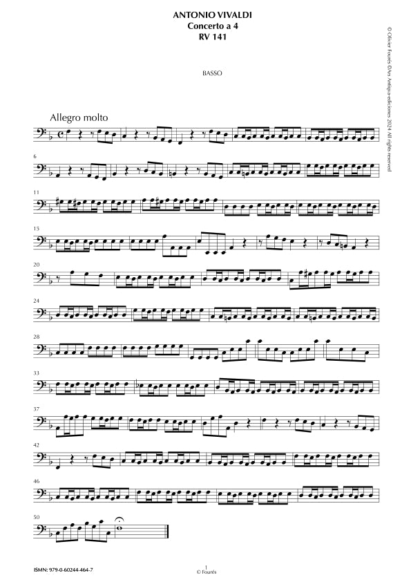 RV 141 Concerto per archi in Fa maggiore