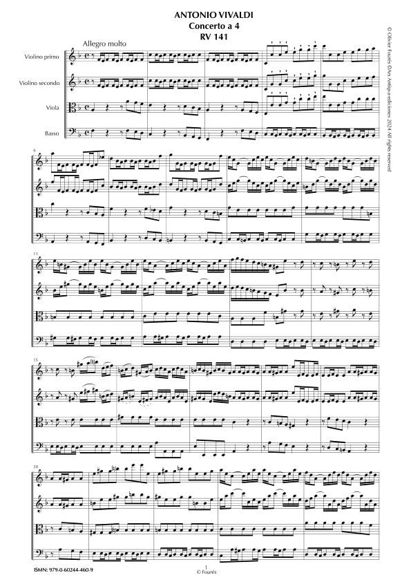 RV 141 Concerto per archi in Fa maggiore