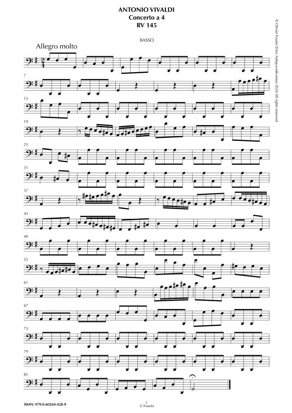 RV 145 Concerto per archi in Sol maggiore