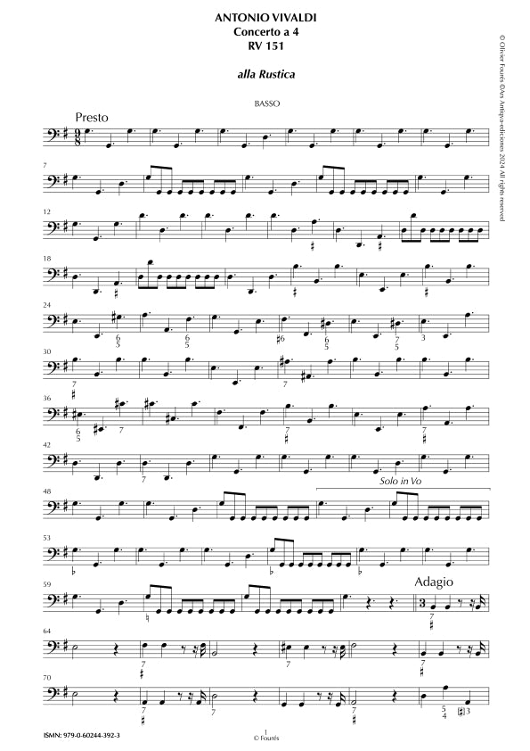 RV 151 Concerto per archi in Sol maggiore -ALLA RUSTICA-