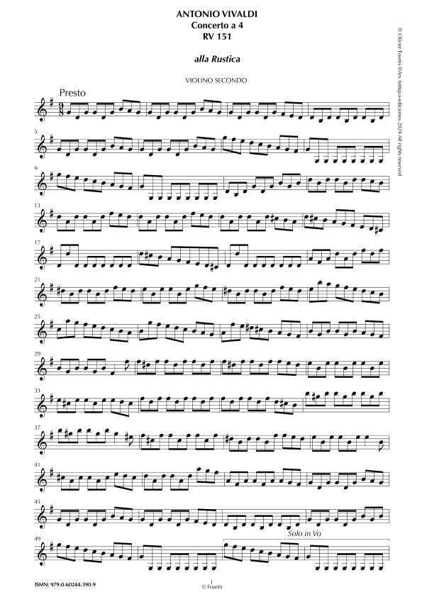RV 151 Concerto per archi in Sol maggiore -ALLA RUSTICA-
