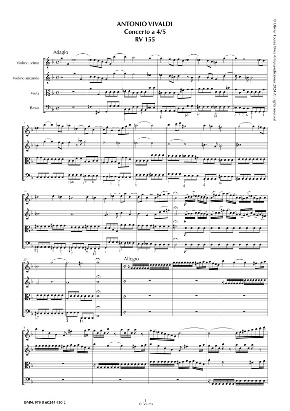 RV 155 Concerto per archi in sol minore
