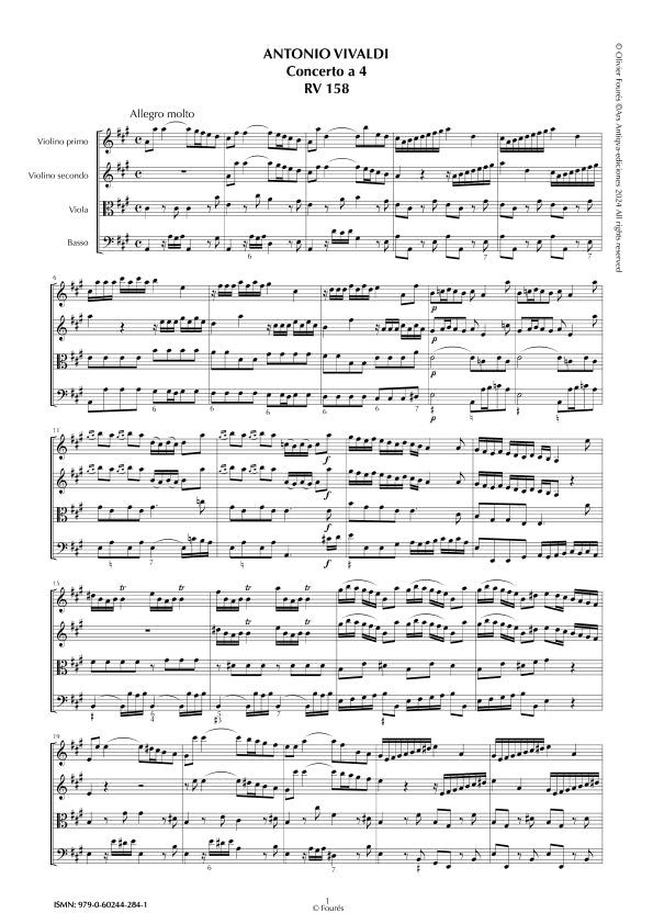 RV 158 Concerto per archi in La maggiore