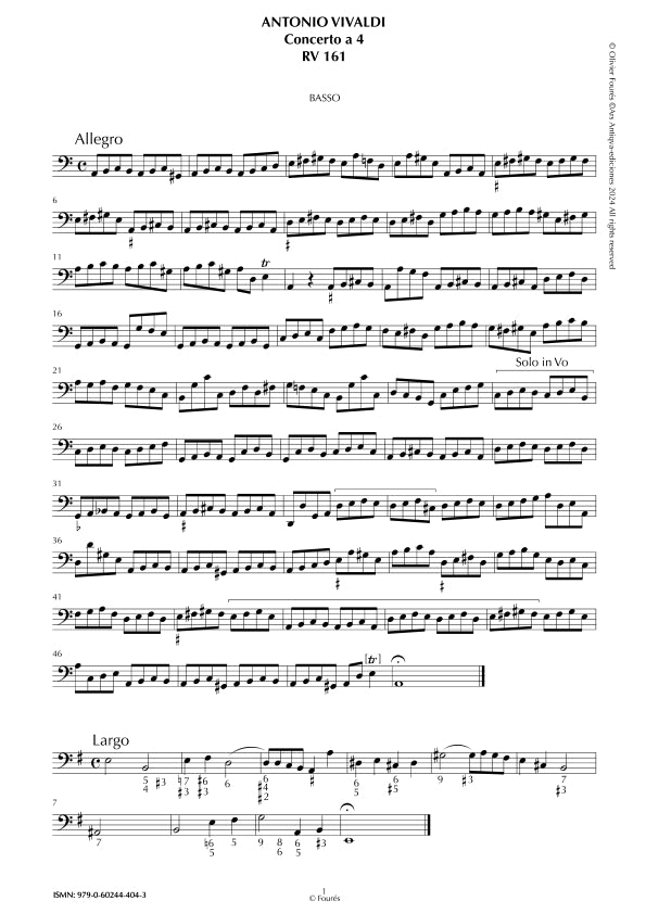 RV 161 Concerto per archi in la minore