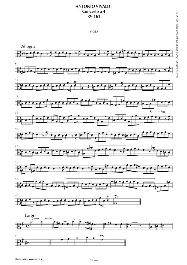 RV 161 Concerto per archi in la minore