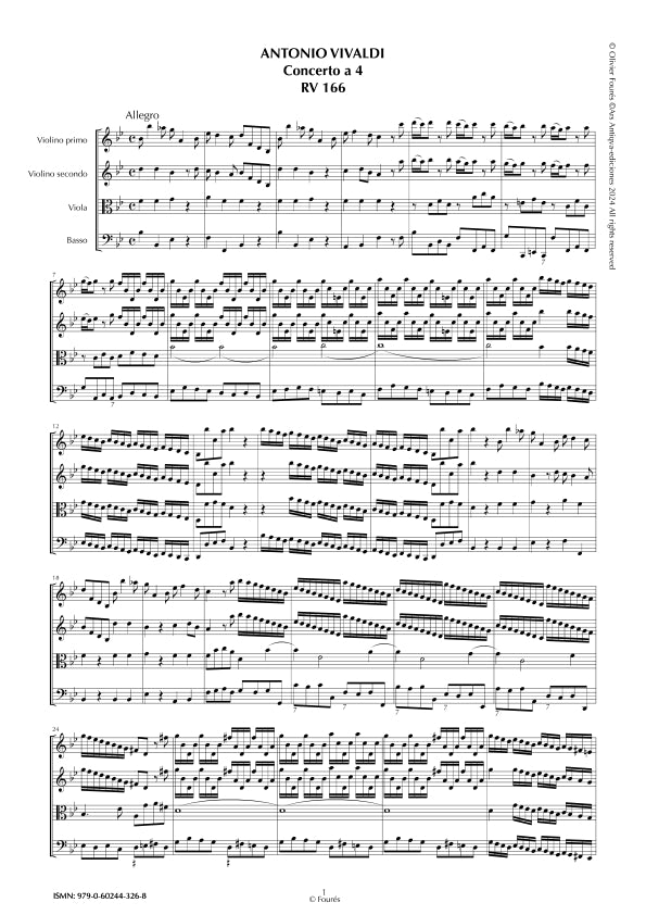 RV 166 Concerto per archi in Sib maggiore