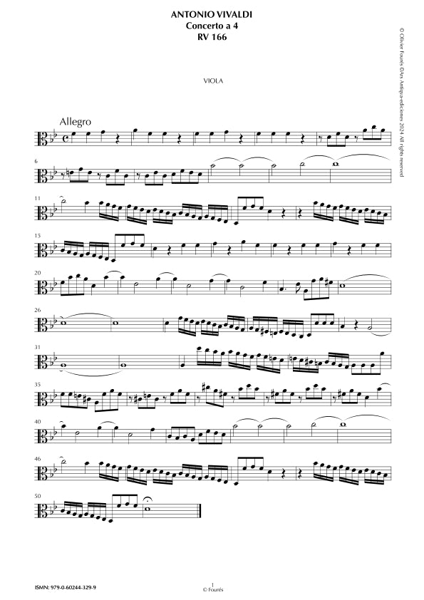 RV 166 Concerto per archi in Sib maggiore