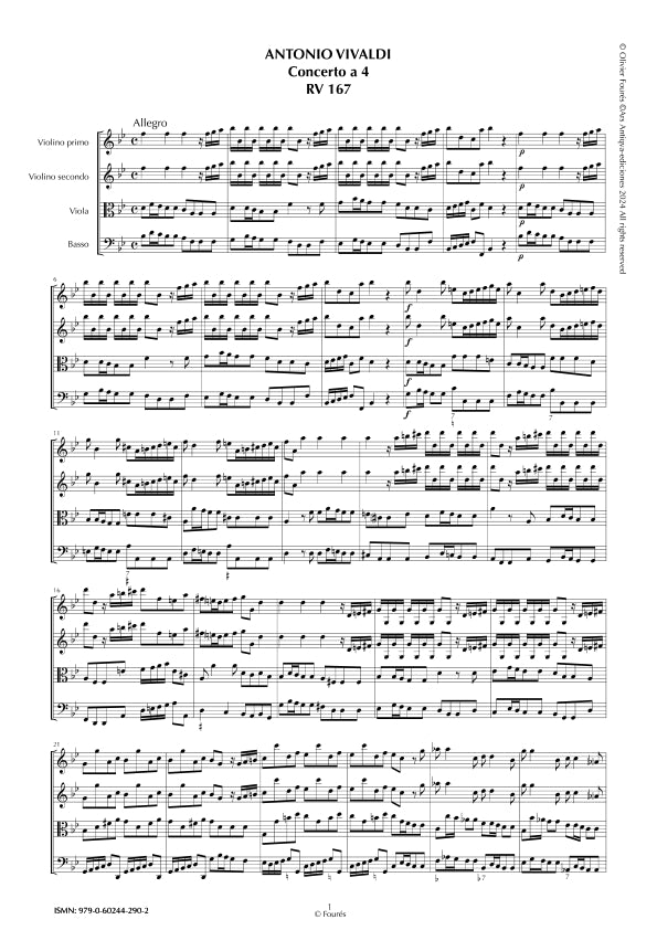 RV 167 Concerto per archi in Sib maggiore