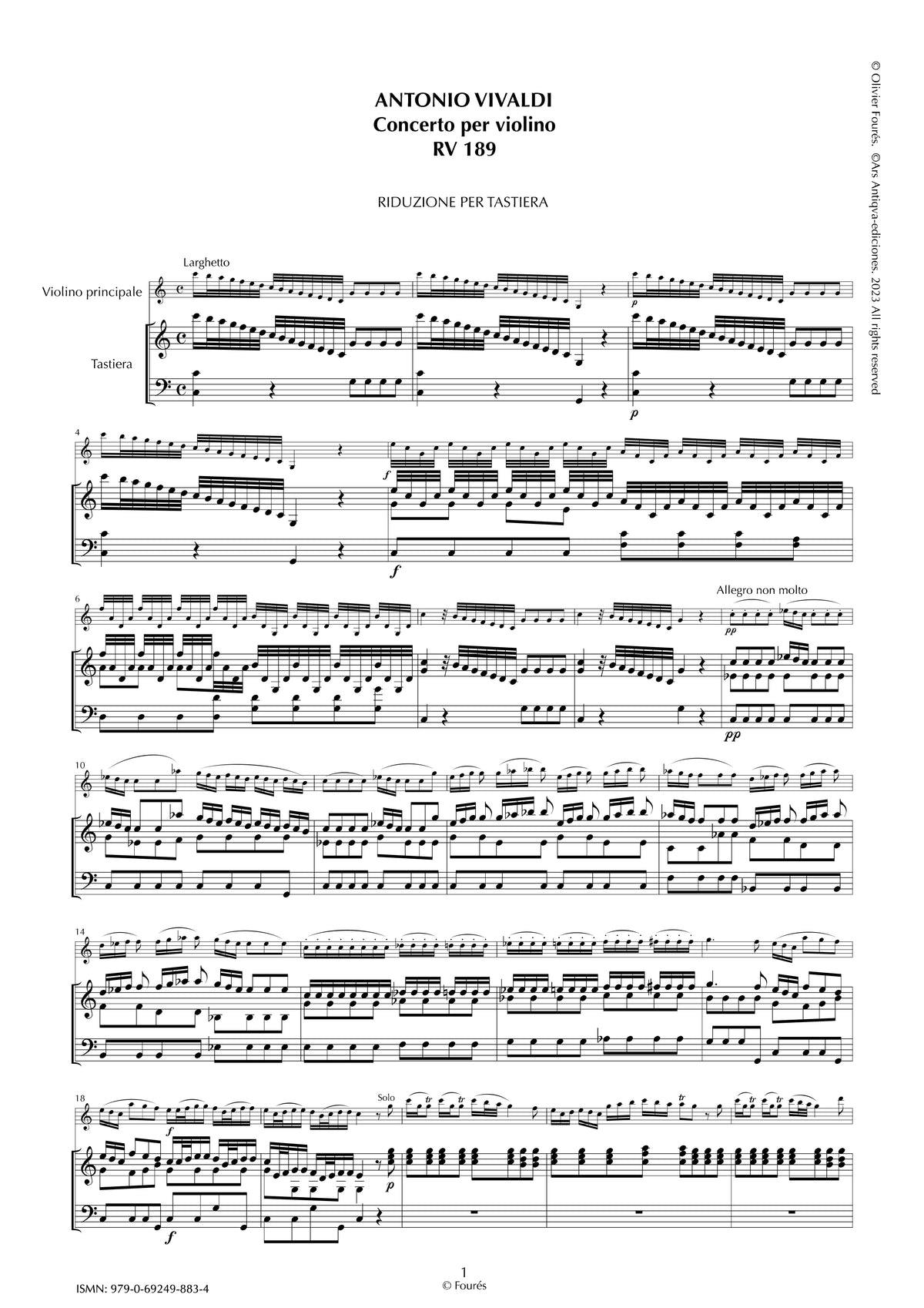 RV 189 Concerto per Violino in Do maggiore