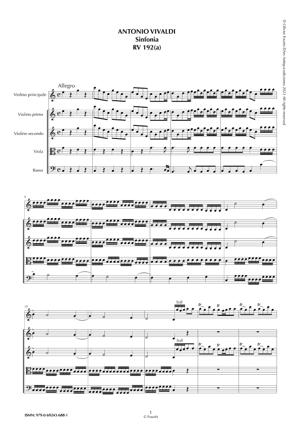 RV 192-RV192a Sinfonia in Do maggiore