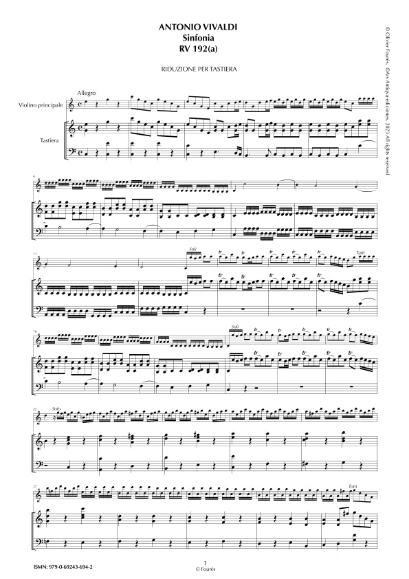 RV 192-RV192a Sinfonia in Do maggiore