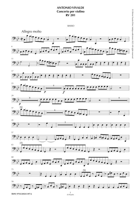 RV 201 Concerto per Violino in do minore