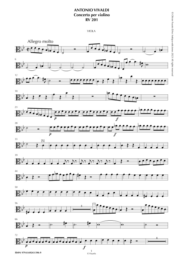 RV 201 Concerto per Violino in do minore