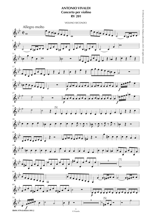 RV 201 Concerto per Violino in do minore