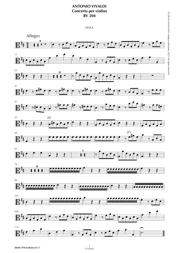 RV 204 Concerto per Violino in Re maggiore "La Stravaganza" opera quarta N.XI