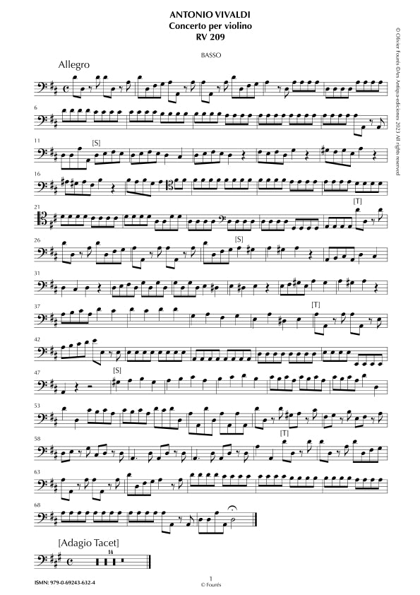 RV 209 Concerto per Violino in Re maggiore