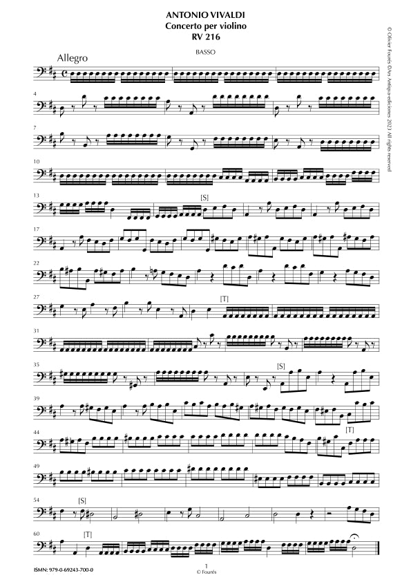 RV 216 Concerto per Violino in Re maggiore opera sesta n.IV