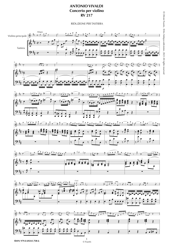 RV 217 Concerto per Violino in Re maggiore