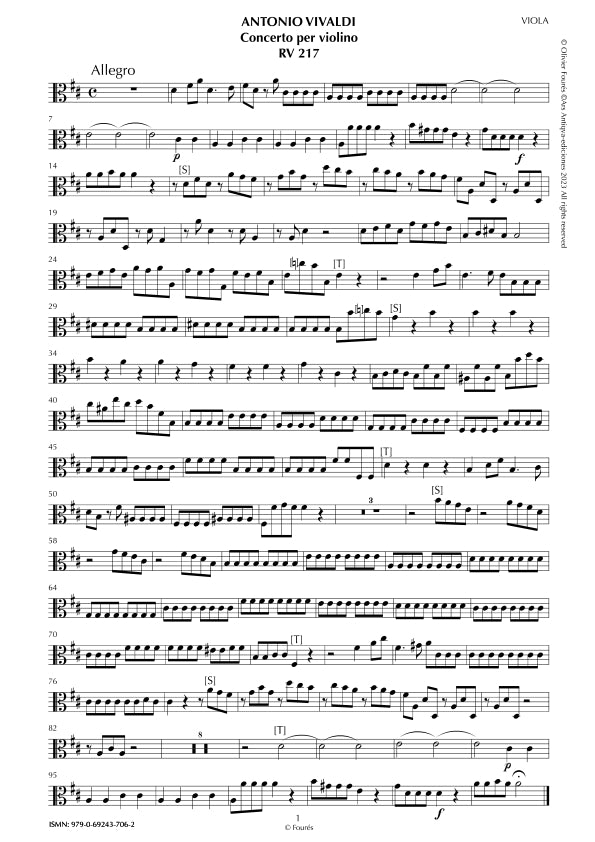 RV 217 Concerto per Violino in Re maggiore