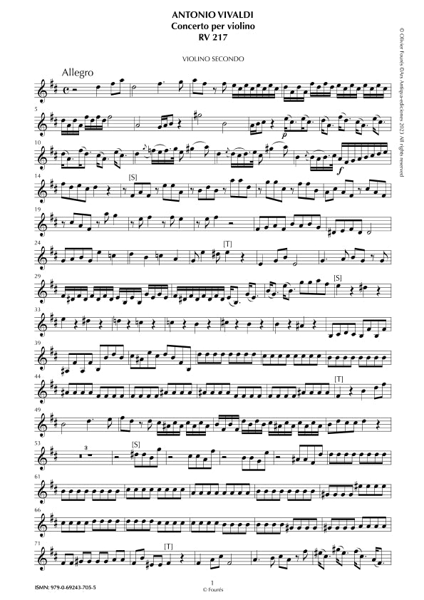 RV 217 Concerto per Violino in Re maggiore