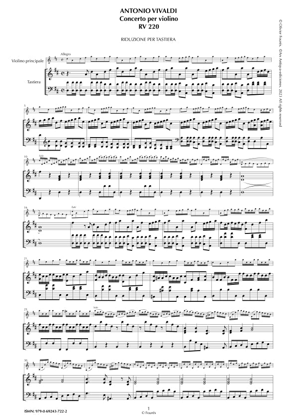 RV 220 Concerto per Violino in Re maggiore