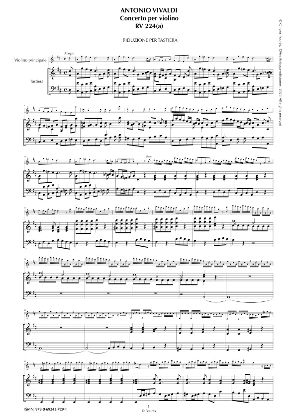 RV 224 / RV 224a Concerto per Violino in Re maggiore