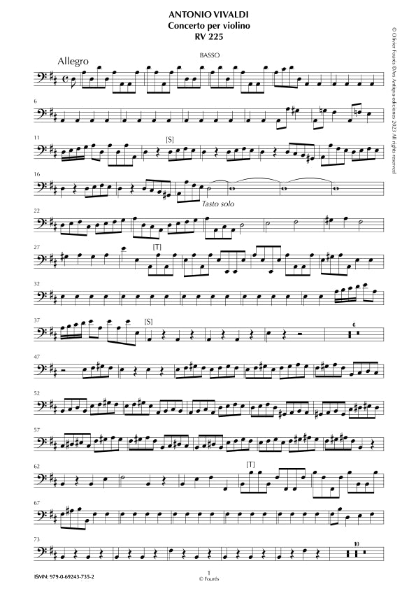 RV 225 Concerto per Violino in Re maggiore