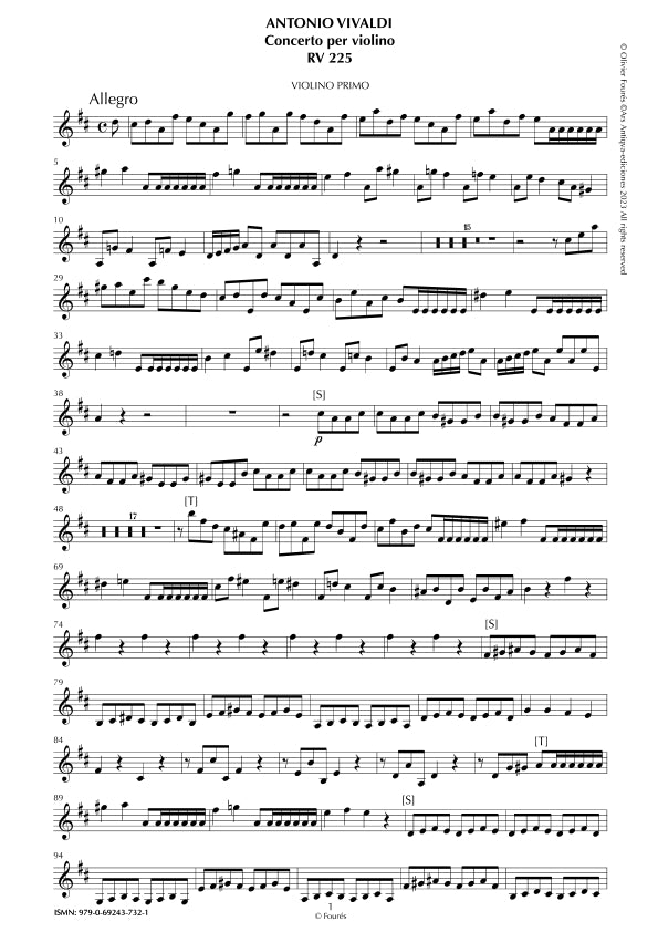 RV 225 Concerto per Violino in Re maggiore