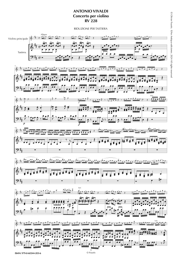 RV 228 Concerto per Violino in Re maggiore