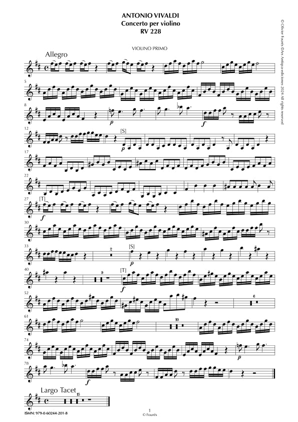 RV 228 Concerto per Violino in Re maggiore