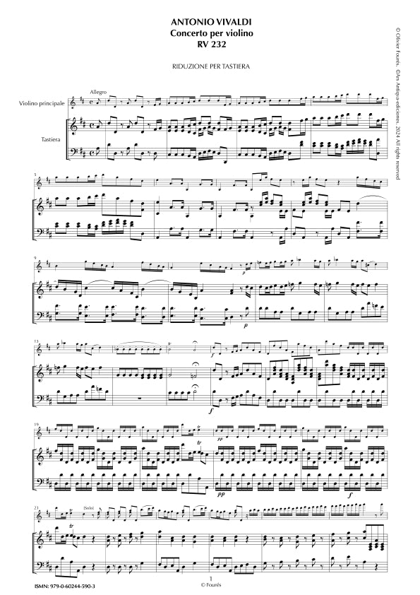 RV 232 Concerto per Violino in Re maggiore