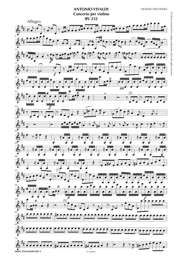 RV 232 Concerto per Violino in Re maggiore
